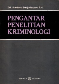 Image of Pengantar Penelitian Kriminologi