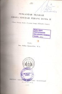 Pengantar Sejarah Eropa sesudah Perang Dunia II