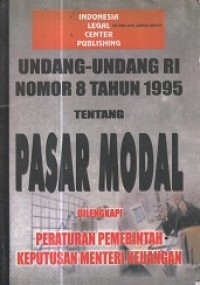 Image of Undang- Undang Nomor 8 Tahun 1995 tentang Pasar Modal